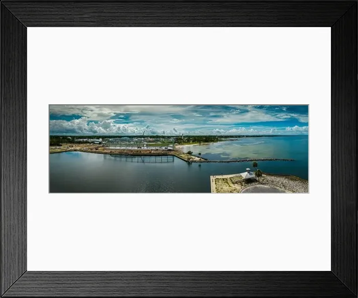 Framed Print : Aerial panorama of new marina being built Port St. Joe Florida Framed Print : Aerial panorama of new marina being built Port St. Joe Florida