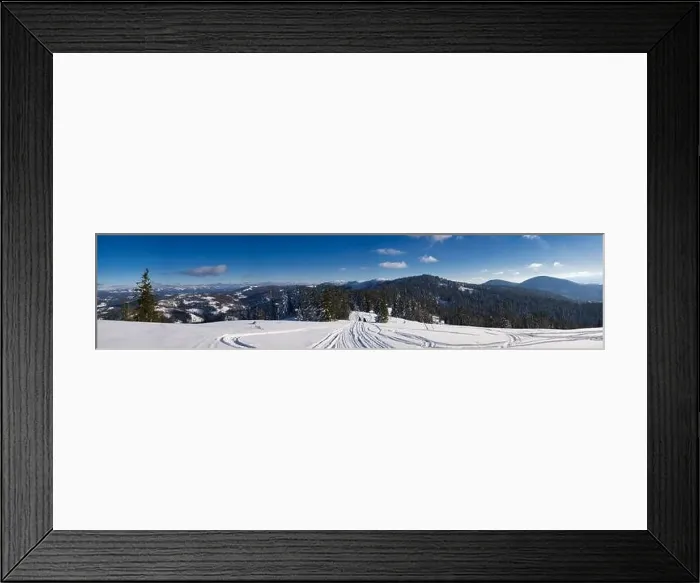 Framed Print : View of the evening winter wide panorama Framed Print : View of the evening winter wide panorama