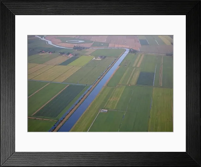 Framed Print : Agricultural landscape of Friesland, one of the northern provinces of the Netherlands - Friesland from above - Canal Framed Print : Agricultural landscape of Friesland, one of the northern provinces of the Netherlands - Friesland from above - Canal