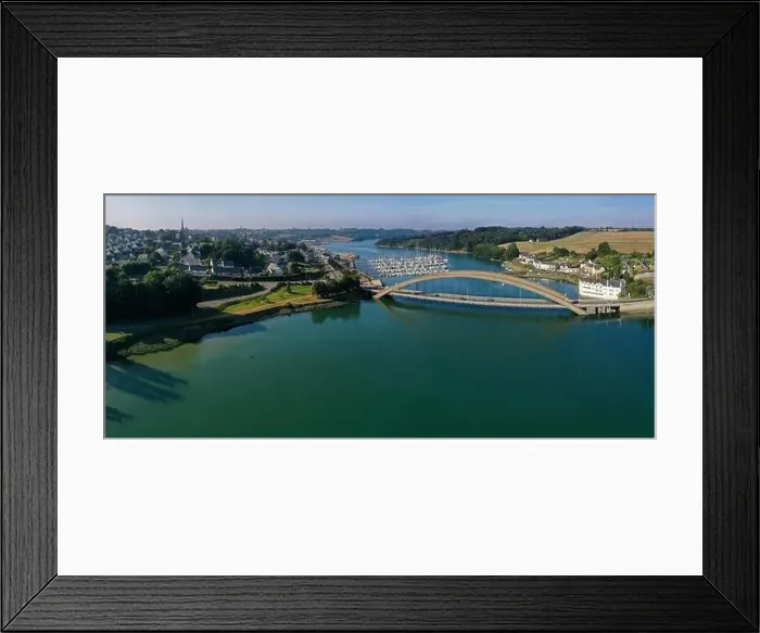 Framed Print : aerial view on the harbor of the city of treguier on coast of armor in brittany Framed Print : aerial view on the harbor of the city of treguier on coast of armor in brittany