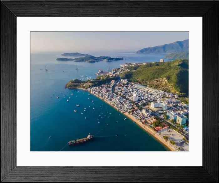 Framed Print : Aerial view over Nha Trang city, Vietnam taken from drone Framed Print : Aerial view over Nha Trang city, Vietnam taken from drone