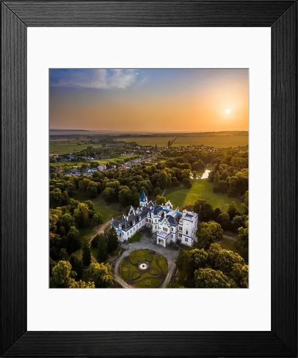 Framed Print : Nadasdladany, Hungary - Aerial view of the beautiful renovated Nadasdy Mansion (Nadasdy-kastely) Framed Print : Nadasdladany, Hungary - Aerial view of the beautiful renovated Nadasdy Mansion (Nadasdy-kastely)