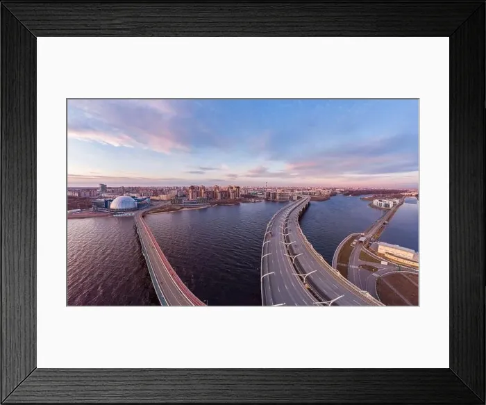Framed Print : Aerial Panoramic view to evening St Framed Print : Aerial Panoramic view to evening St
