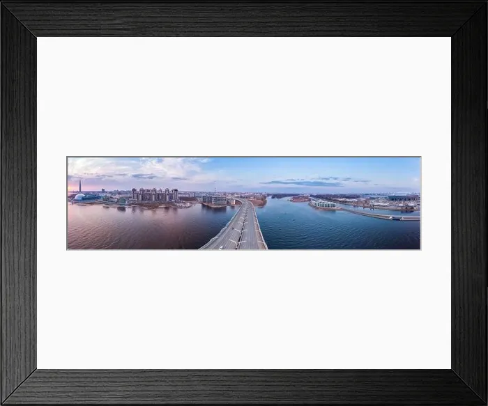 Framed Print : Aerial Panoramic view to evening St Framed Print : Aerial Panoramic view to evening St