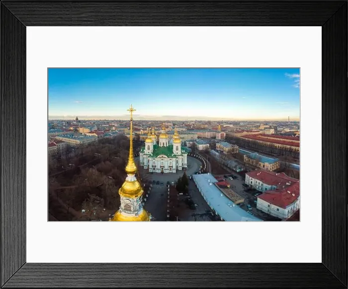 Framed Print : Aerial top view to St. Nicholas Naval Sea Cathedral in sunny day Framed Print : Aerial top view to St. Nicholas Naval Sea Cathedral in sunny day