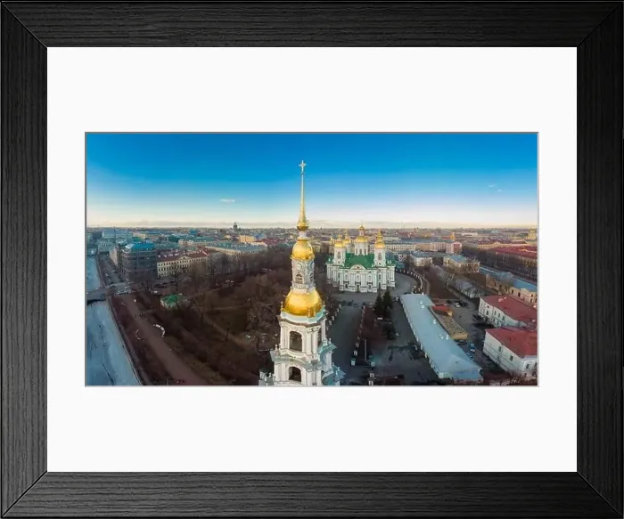 Framed Print : Aerial top view to St. Nicholas Naval Sea Cathedral in sunny day Framed Print : Aerial top view to St. Nicholas Naval Sea Cathedral in sunny day