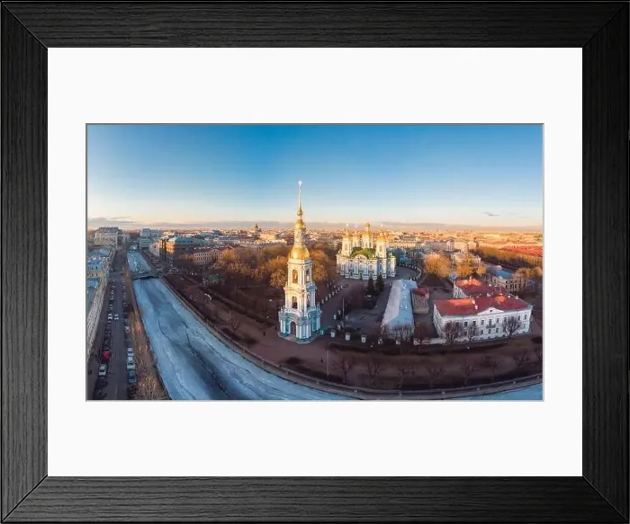 Framed Print : Aerial top view to St. Nicholas Naval Sea Cathedral in sunny day Framed Print : Aerial top view to St. Nicholas Naval Sea Cathedral in sunny day