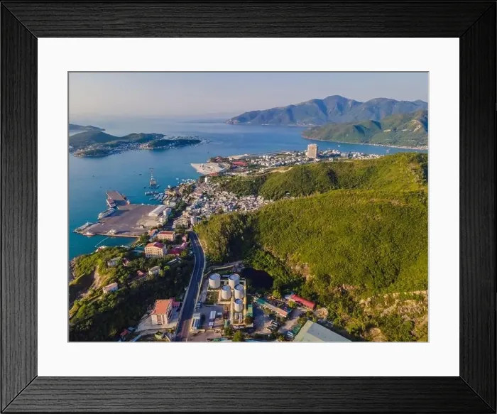 Framed Print : Aerial view over Nha Trang city, Vietnam taken from drone Framed Print : Aerial view over Nha Trang city, Vietnam taken from drone