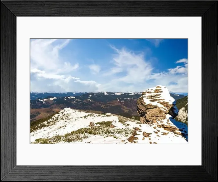 Framed Print : Wonderful landscapes covered with the first snow with large rocky ledges of the Carpathian Mountains Framed Print : Wonderful landscapes covered with the first snow with large rocky ledges of the Carpathian Mountains