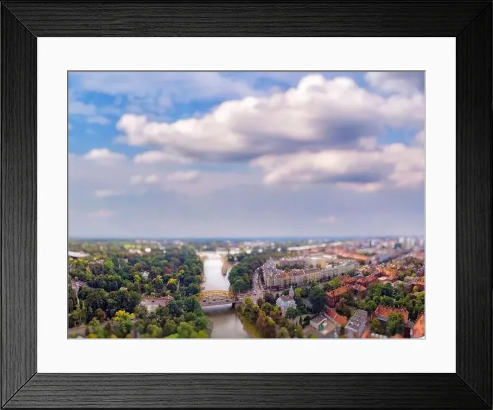 Framed Print : view of the bridge in Wroclaw City Framed Print : view of the bridge in Wroclaw City