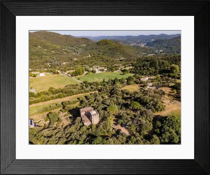 Framed Print : Aerial view of the village of Soudorgues in the Cevennes mountains (South of Massif Central, France) Framed Print : Aerial view of the village of Soudorgues in the Cevennes mountains (South of Massif Central, France)