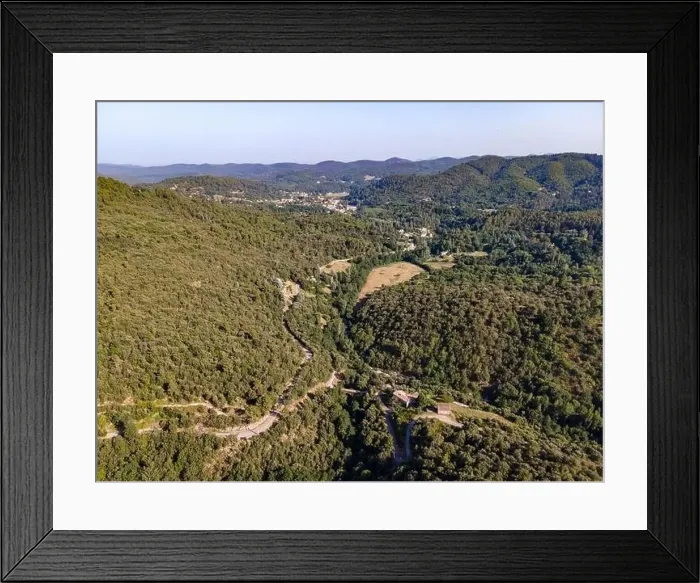 Framed Print : Aerial view of the village of Soudorgues in the Cevennes mountains (South of Massif Central, France) Framed Print : Aerial view of the village of Soudorgues in the Cevennes mountains (South of Massif Central, France)
