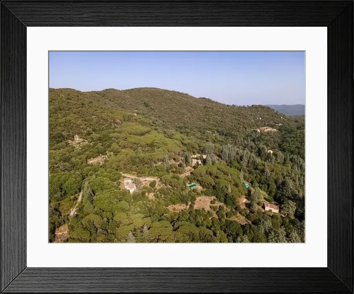 Framed Print : Aerial view of the village of Soudorgues in the Cevennes mountains (South of Massif Central, France) Framed Print : Aerial view of the village of Soudorgues in the Cevennes mountains (South of Massif Central, France)