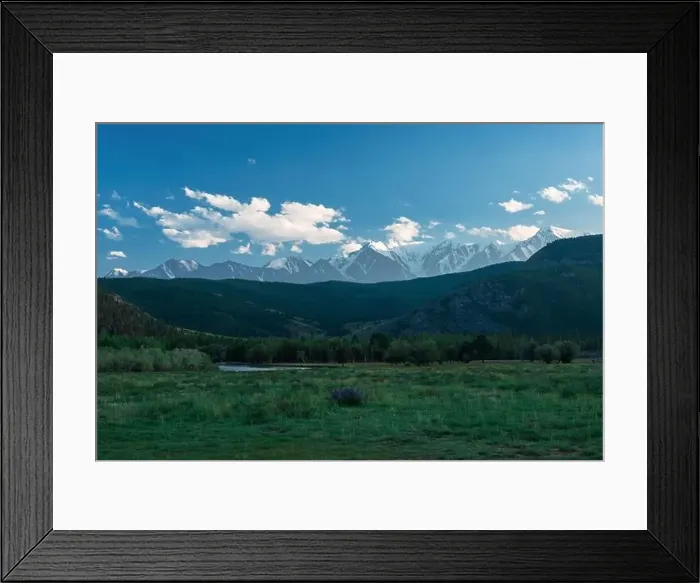 Framed Print : Kurai steppe and North-Chui ridge on background. Altai mountains, Russia Framed Print : Kurai steppe and North-Chui ridge on background. Altai mountains, Russia