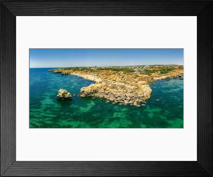 Framed Print : Aerial panoramic view of amazing Praia dos Paradinha beach, Albufeira, Algarve, Portugal Framed Print : Aerial panoramic view of amazing Praia dos Paradinha beach, Albufeira, Algarve, Portugal