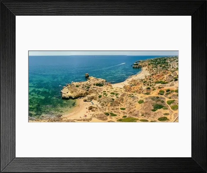 Framed Print : Aerial panoramic view of amazing Praia dos Paradinha beach, Albufeira, Algarve, Portugal Framed Print : Aerial panoramic view of amazing Praia dos Paradinha beach, Albufeira, Algarve, Portugal