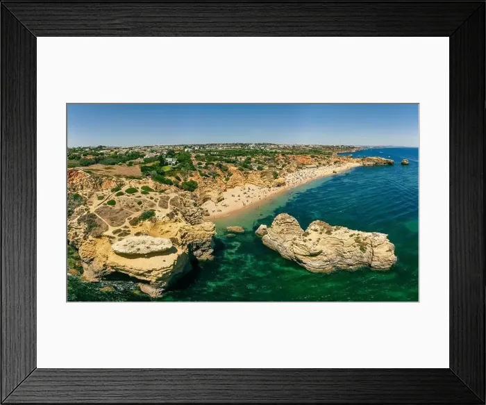 Framed Print : Aerial panoramic view of amazing Praia dos Paradinha beach, Albufeira, Algarve, Portugal Framed Print : Aerial panoramic view of amazing Praia dos Paradinha beach, Albufeira, Algarve, Portugal