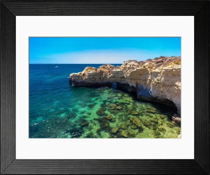 Framed Print : Aerial panoramic view of amazing Praia dos Paradinha beach, Albufeira, Algarve, Portugal Framed Print : Aerial panoramic view of amazing Praia dos Paradinha beach, Albufeira, Algarve, Portugal