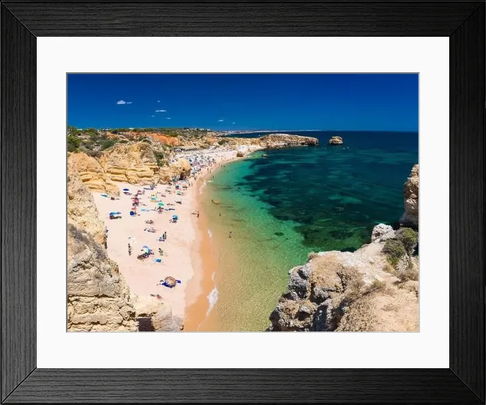 Framed Print : Aerial panoramic view of amazing Praia dos Paradinha beach, Albufeira, Algarve, Portugal Framed Print : Aerial panoramic view of amazing Praia dos Paradinha beach, Albufeira, Algarve, Portugal