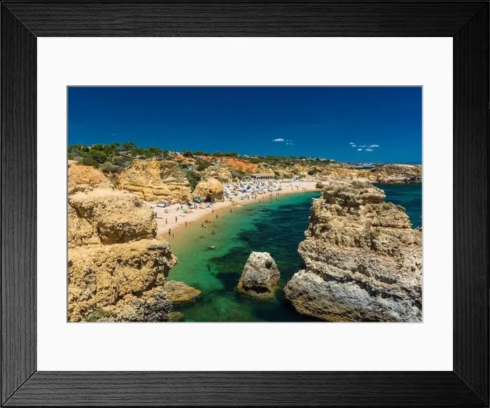 Framed Print : Aerial panoramic view of amazing Praia dos Paradinha beach, Albufeira, Algarve, Portugal Framed Print : Aerial panoramic view of amazing Praia dos Paradinha beach, Albufeira, Algarve, Portugal