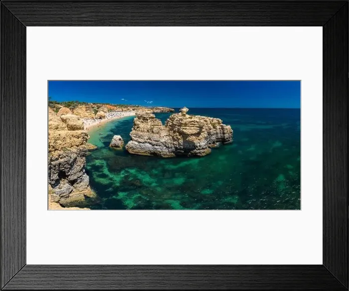 Framed Print : Aerial panoramic view of amazing Praia dos Paradinha beach, Albufeira, Algarve, Portugal Framed Print : Aerial panoramic view of amazing Praia dos Paradinha beach, Albufeira, Algarve, Portugal