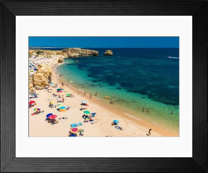 Framed Print : Aerial panoramic view of amazing Praia dos Paradinha beach, Albufeira, Algarve, Portugal Framed Print : Aerial panoramic view of amazing Praia dos Paradinha beach, Albufeira, Algarve, Portugal