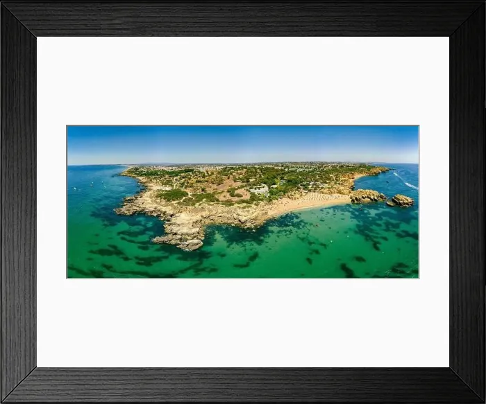 Framed Print : Panoramic aerial drone view of popular Praia do Castelo beach, Albufeira, Algarve, Portugal Framed Print : Panoramic aerial drone view of popular Praia do Castelo beach, Albufeira, Algarve, Portugal