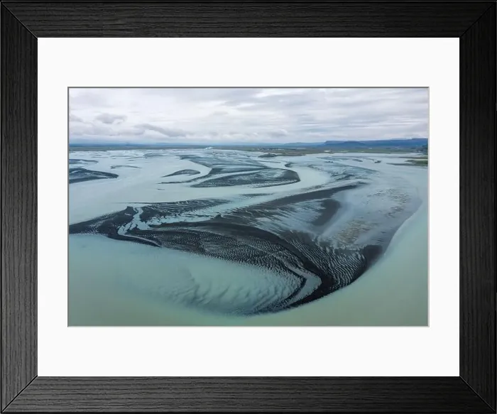 Framed Print : Picturesque drone view of turquoise water located near coast against overcast sky on dull day in nature Framed Print : Picturesque drone view of turquoise water located near coast against overcast sky on dull day in nature