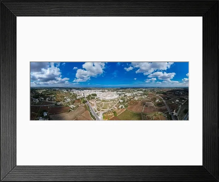 Framed Print : Aerial view of the old town of locorotondo, itria valley, apulia Framed Print : Aerial view of the old town of locorotondo, itria valley, apulia