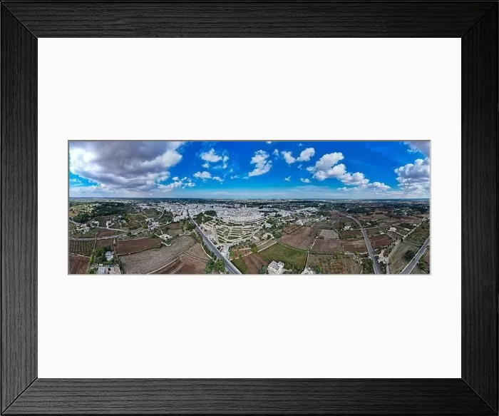 Framed Print : Aerial view of the old town of locorotondo, itria valley, apulia Framed Print : Aerial view of the old town of locorotondo, itria valley, apulia