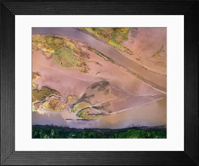 Framed Print : Top Downe view of Tidal Creek at River Teign from a drone, Newton Abbot, Devon, England Framed Print : Top Downe view of Tidal Creek at River Teign from a drone, Newton Abbot, Devon, England