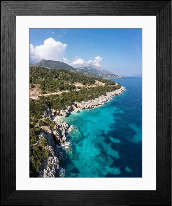 Framed Print : Aerial coastal view showing Kako Lagadi Beach Framed Print : Aerial coastal view showing Kako Lagadi Beach