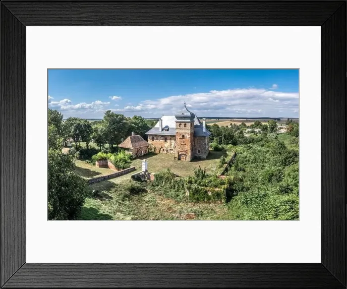 Framed Print : Aerial view of medieval fortified castle Erdody manor house in Janoshaza Framed Print : Aerial view of medieval fortified castle Erdody manor house in Janoshaza