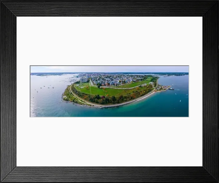 Framed Print : Aerial view of Portland East End