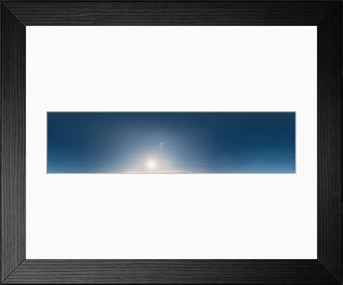 Framed Print : Dark blue sunset sky pano with Cumulus clouds