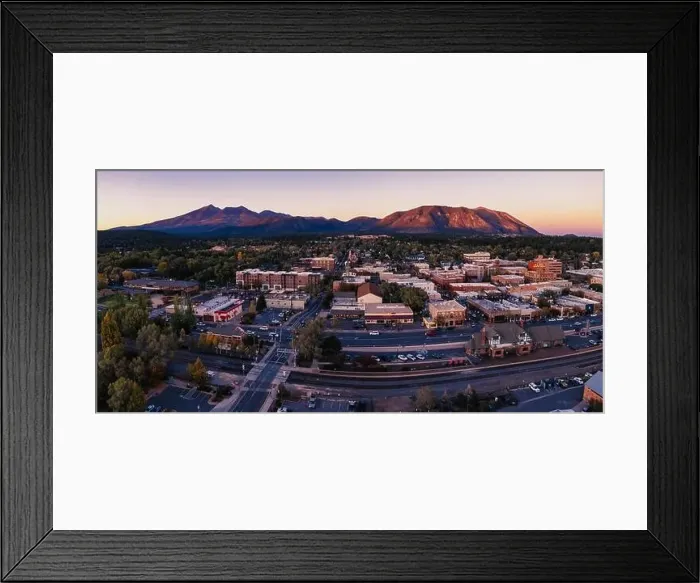 Framed Print : Aerial panorama of Flagstaff Arizona at dusk Framed Print : Aerial panorama of Flagstaff Arizona at dusk