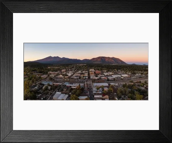 Framed Print : Aerial panorama of Flagstaff Arizona at dusk Framed Print : Aerial panorama of Flagstaff Arizona at dusk