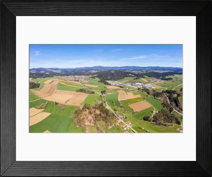 Framed Print : Image of aerial photography with drone of landscape in Bavarian forest near Grafenau with mountain Rachel, Germany Framed Print : Image of aerial photography with drone of landscape in Bavarian forest near Grafenau with mountain Rachel, Germany