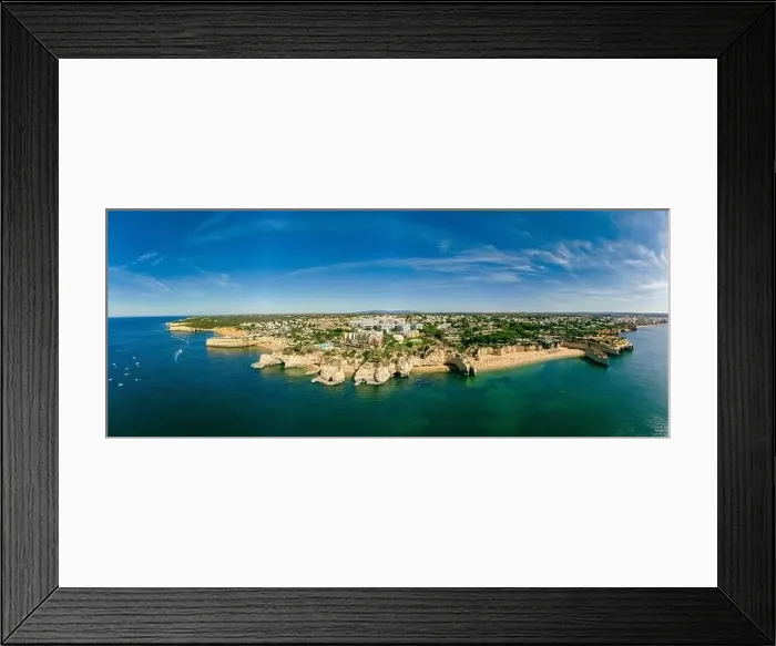 Framed Print : Aerial drone panoramic views of Praia Nova and Praia de Nossa beach, Algarve, Portugal Framed Print : Aerial drone panoramic views of Praia Nova and Praia de Nossa beach, Algarve, Portugal