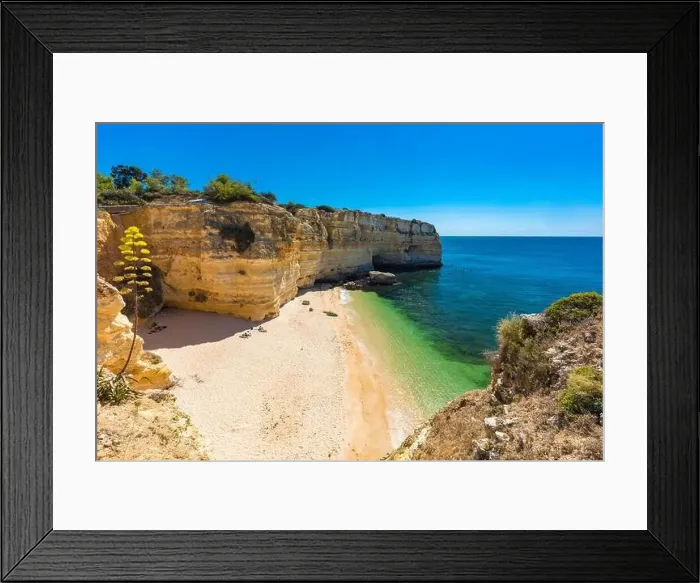 Framed Print : Aerial drone views of Praia da Marinha and Malhada do Baraco - beaches in Algarve, Portugal Framed Print : Aerial drone views of Praia da Marinha and Malhada do Baraco - beaches in Algarve, Portugal