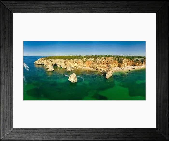 Framed Print : Aerial drone views of Praia da Marinha and Malhada do Baraco - beaches in Algarve, Portugal Framed Print : Aerial drone views of Praia da Marinha and Malhada do Baraco - beaches in Algarve, Portugal