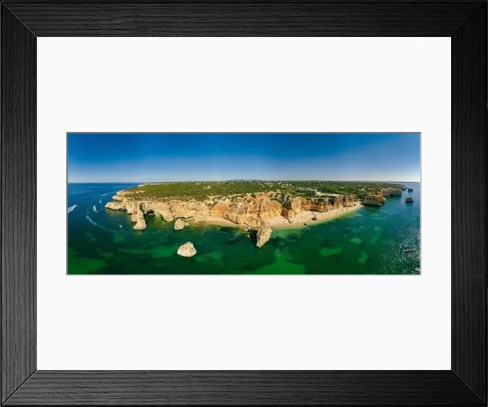 Framed Print : Aerial drone views of Praia da Marinha and Malhada do Baraco - beaches in Algarve, Portugal Framed Print : Aerial drone views of Praia da Marinha and Malhada do Baraco - beaches in Algarve, Portugal