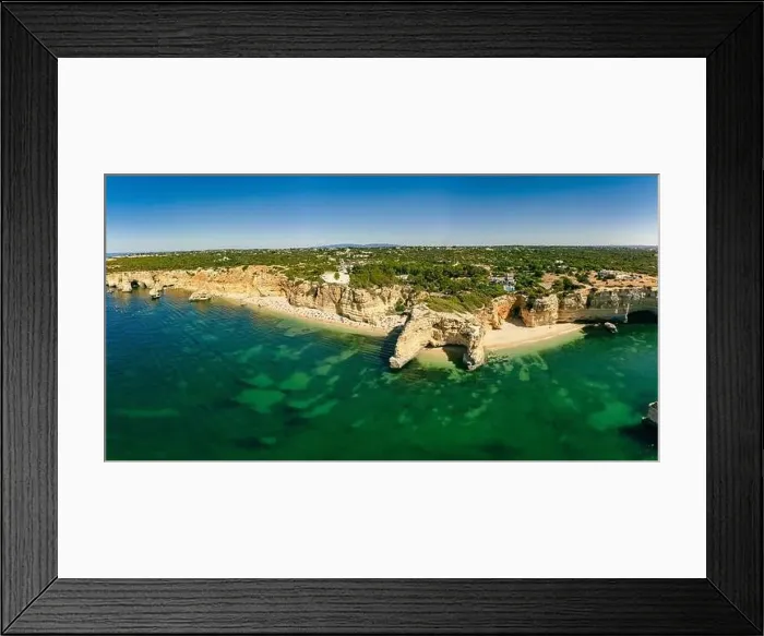 Framed Print : Aerial drone views of Praia da Marinha and Malhada do Baraco - beaches in Algarve, Portugal Framed Print : Aerial drone views of Praia da Marinha and Malhada do Baraco - beaches in Algarve, Portugal