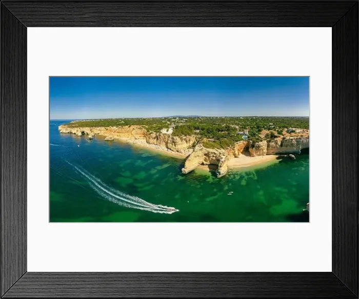Framed Print : Aerial drone views of Praia da Marinha and Malhada do Baraco - beaches in Algarve, Portugal Framed Print : Aerial drone views of Praia da Marinha and Malhada do Baraco - beaches in Algarve, Portugal