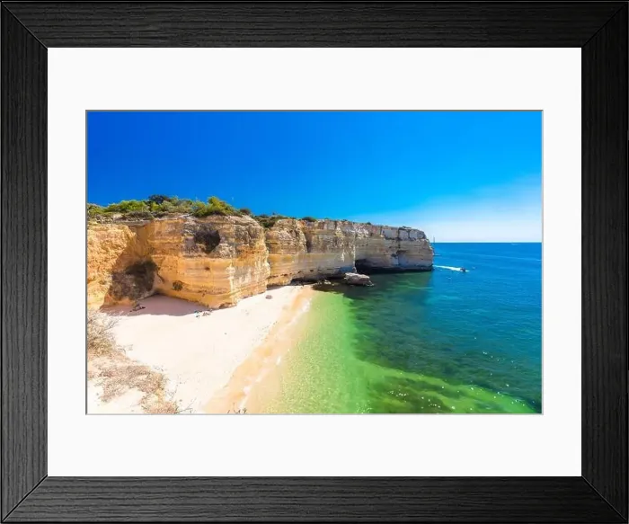 Framed Print : Aerial drone views of Praia da Marinha and Malhada do Baraco - beaches in Algarve, Portugal Framed Print : Aerial drone views of Praia da Marinha and Malhada do Baraco - beaches in Algarve, Portugal
