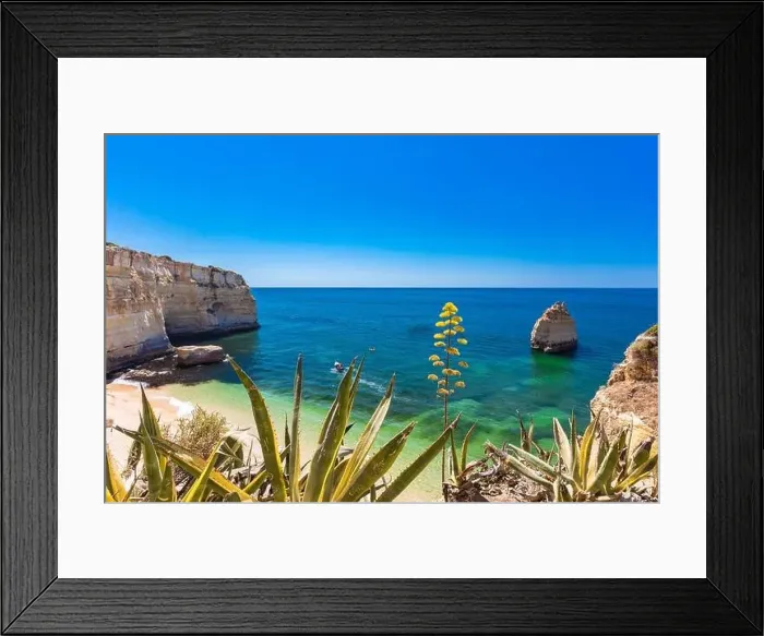 Framed Print : Aerial drone views of Praia da Marinha and Malhada do Baraco - beaches in Algarve, Portugal Framed Print : Aerial drone views of Praia da Marinha and Malhada do Baraco - beaches in Algarve, Portugal