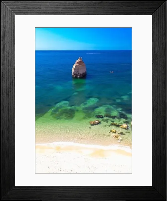 Framed Print : Aerial drone views of Praia da Marinha and Malhada do Baraco - beaches in Algarve, Portugal Framed Print : Aerial drone views of Praia da Marinha and Malhada do Baraco - beaches in Algarve, Portugal