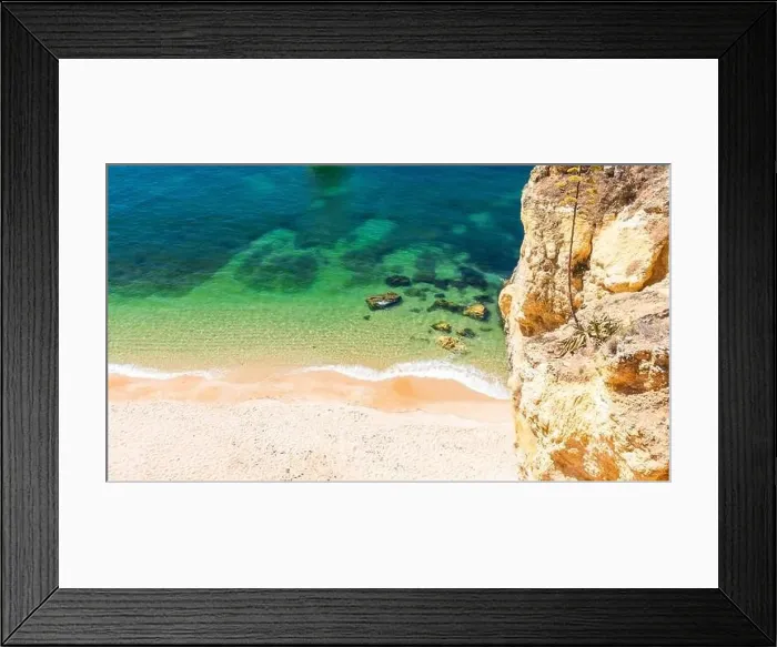 Framed Print : Aerial drone views of Praia da Marinha and Malhada do Baraco - beaches in Algarve, Portugal Framed Print : Aerial drone views of Praia da Marinha and Malhada do Baraco - beaches in Algarve, Portugal