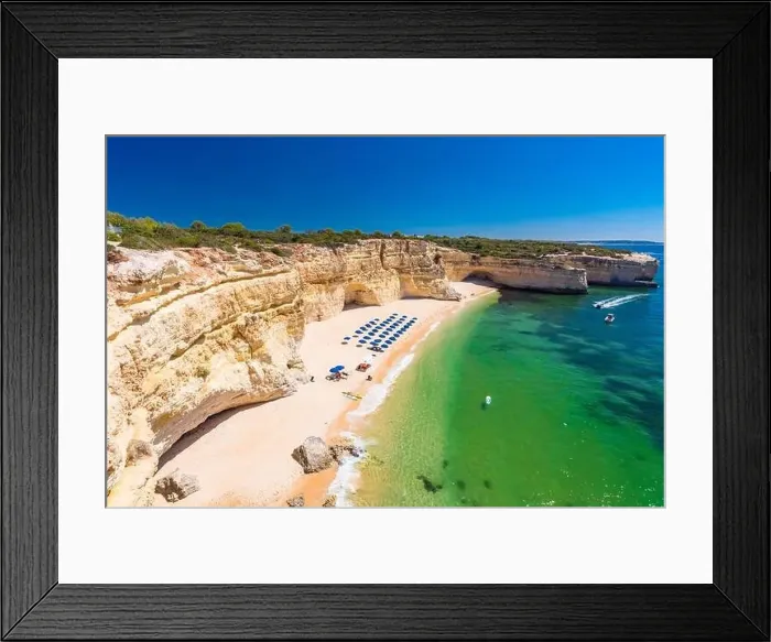 Framed Print : Aerial drone views of Praia da Marinha and Malhada do Baraco - beaches in Algarve, Portugal Framed Print : Aerial drone views of Praia da Marinha and Malhada do Baraco - beaches in Algarve, Portugal
