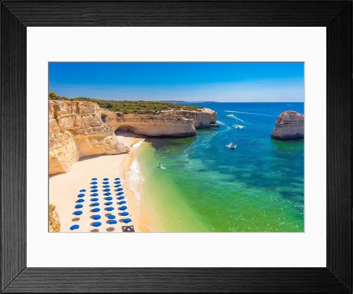 Framed Print : Aerial drone views of Praia da Marinha and Malhada do Baraco - beaches in Algarve, Portugal Framed Print : Aerial drone views of Praia da Marinha and Malhada do Baraco - beaches in Algarve, Portugal